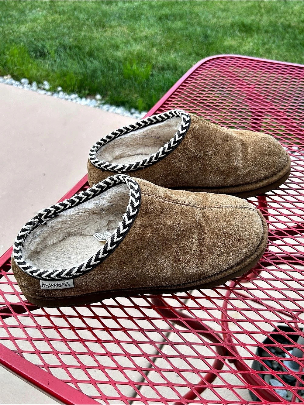 BEARPAW Tabitha/Martis Suede Slip-On Clog Slippers Indoor/Outdoor Hickory US 8